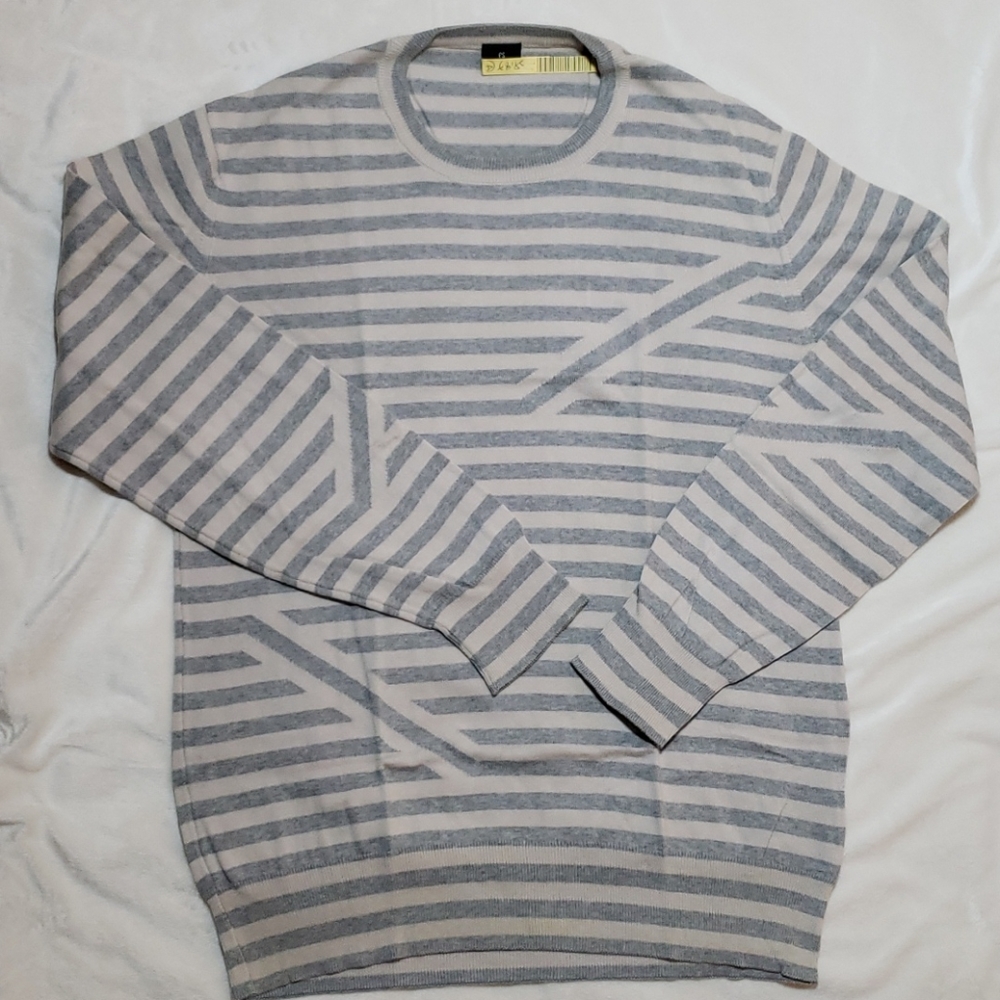 Paul Smith grey and cream striped cotton sweater